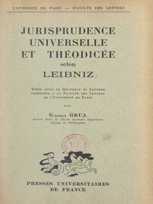 cover image of Jurisprudence universelle et théodicée selon Leibniz